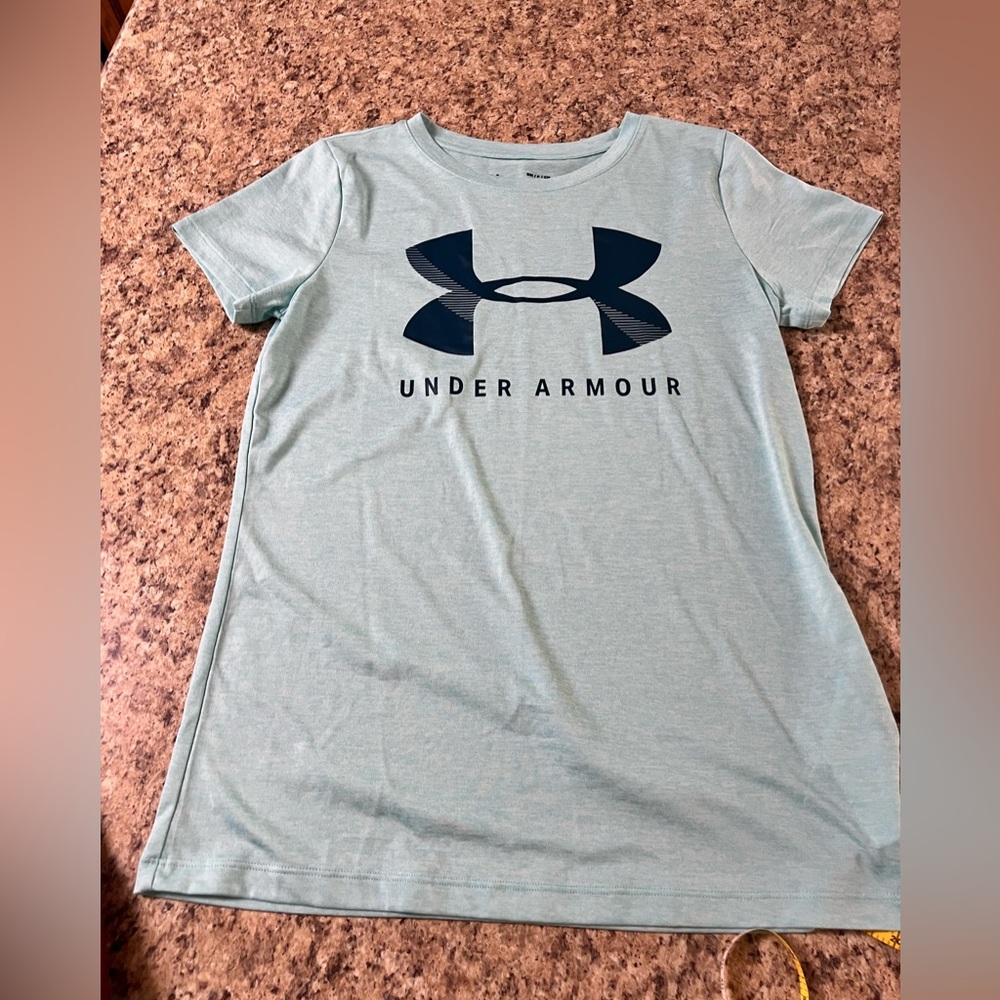 NEW Under Armour Women's Mint blue Green Short Sleeve heat gear Tee shirt